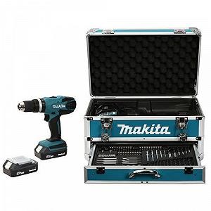 Шуруповерт Makita HP457DWEX4 LI 18V / 1.3Ah 13 мм (2 батареї + набір аксесуарів) synthetic.ua - Фото 1