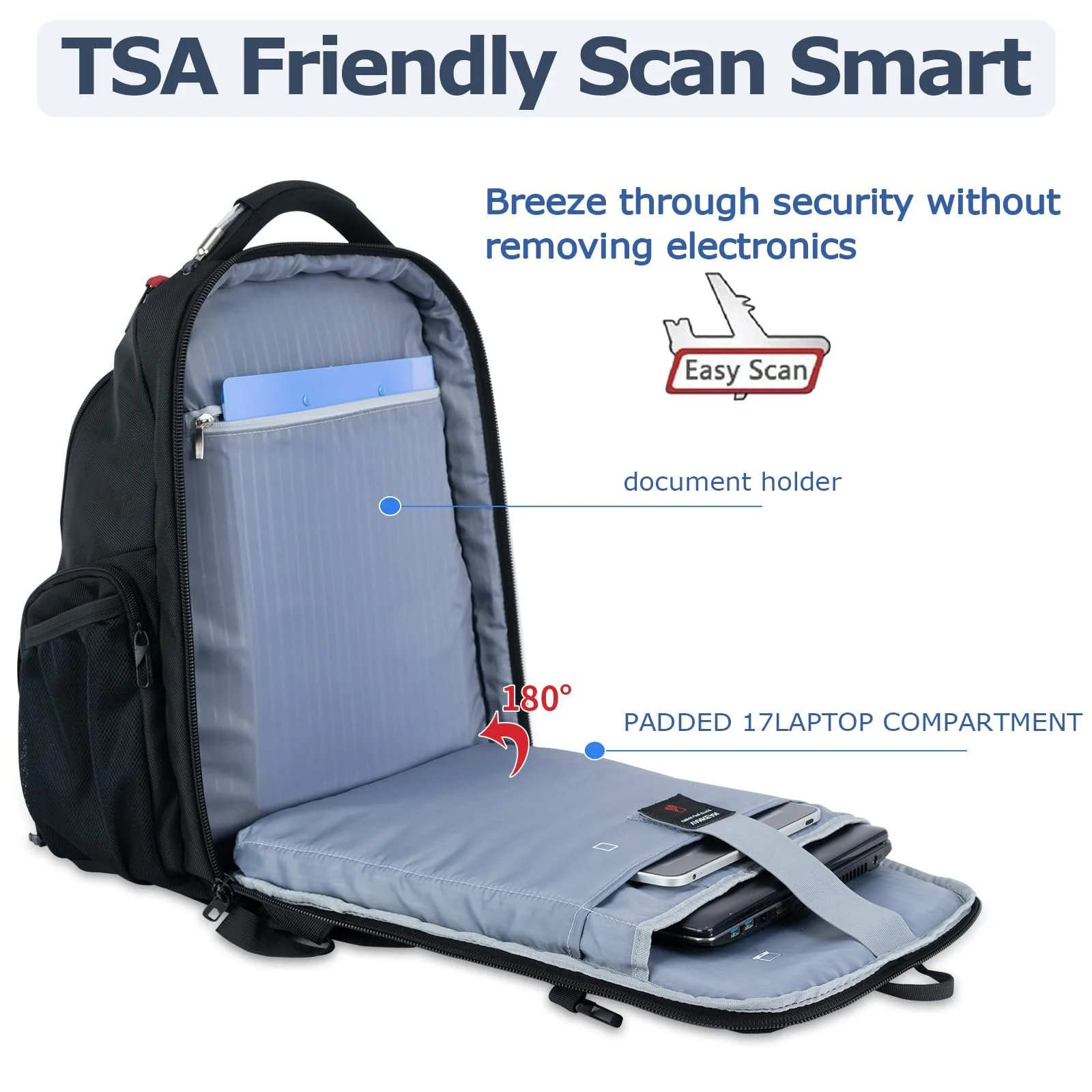 Рюкзак VANKEAN Экстрабольшой 17.3 дюйма TSA RFID USB Черный, фото №4 Рюкзак VANKEAN Экстрабольшой 17.3 дюйма TSA RFID USB Черный, фото №4
