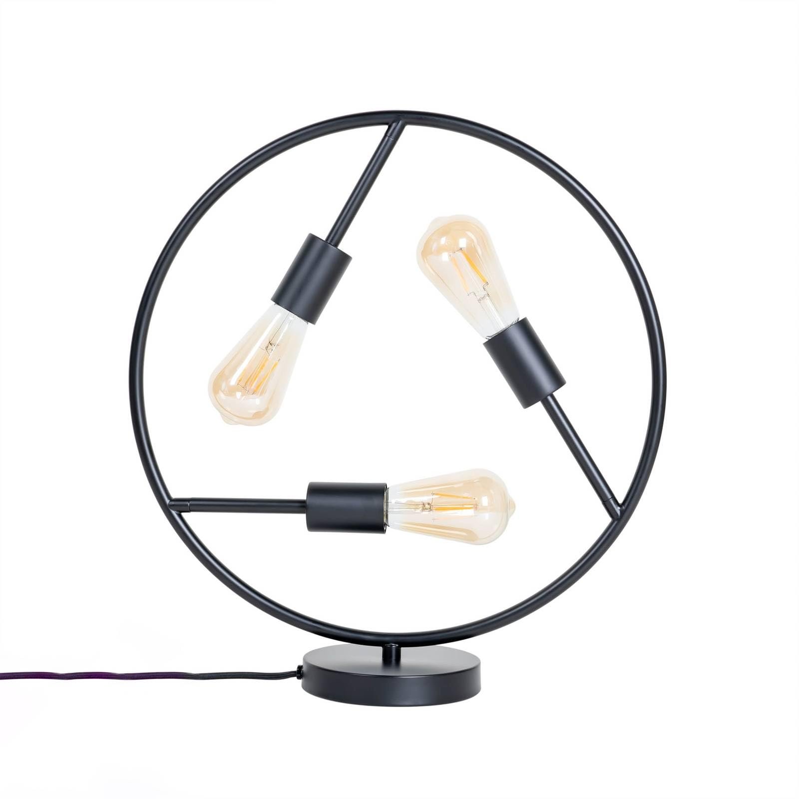 Настільна лампа Lucande Linnard дизайнерська модерн метал 3 лампи E27 чорна, фото №1