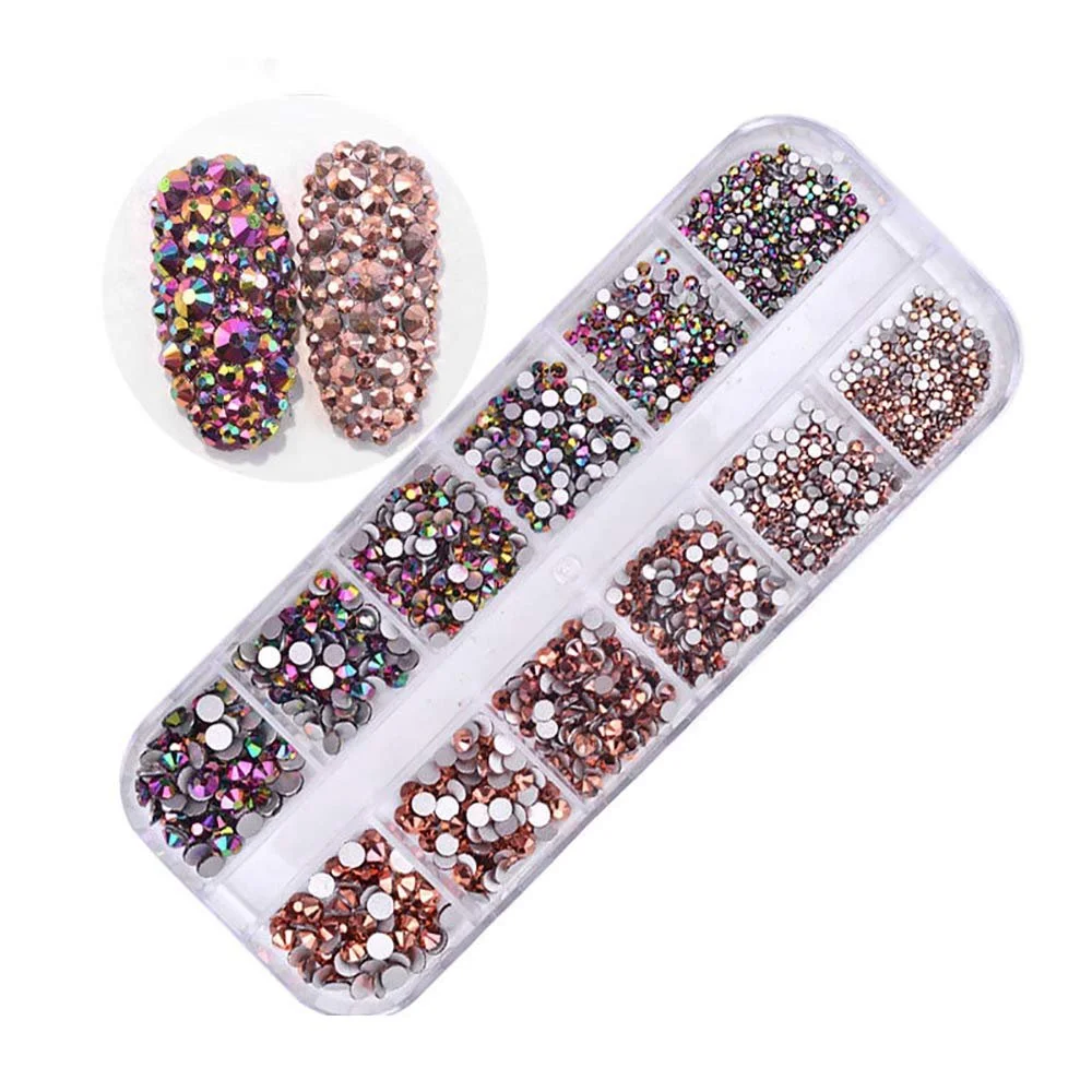 Набір Блискучі Троянди Золоті 12 Стилів для DIY прикрас, фото №1 Набір Блискучі Троянди Золоті 12 Стилів для DIY прикрас, фото №1