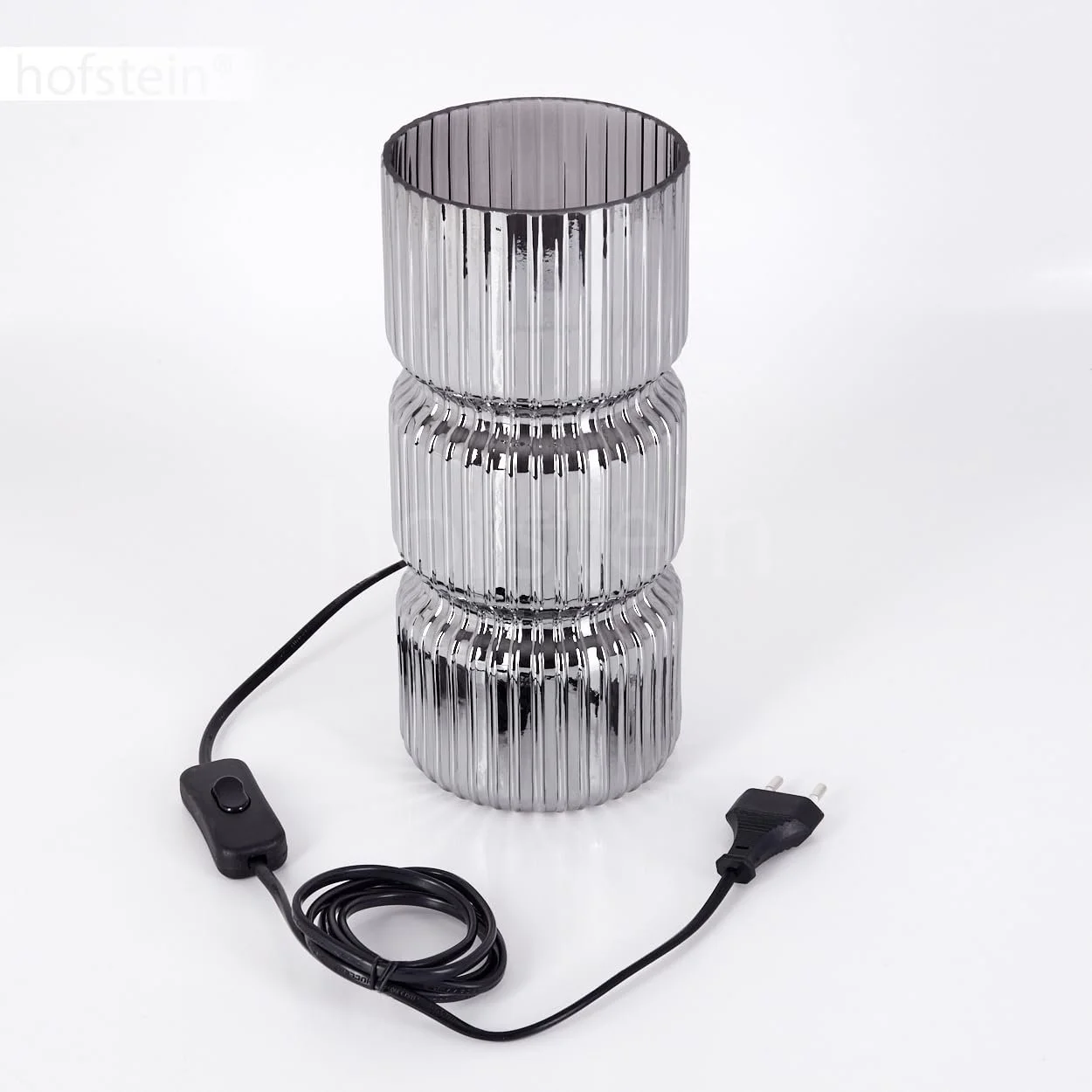 Настільна лампа Penteado Метал Скло Сучасний Вінтажний Ретро дизайн Скляний плафон Діаметр 10.5 см E27 Чорна Хром Димчаста, фото №6