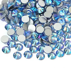 Стразы для ногтей Blue Series с плоской задней частью, светло-голубой цвет, размер 20, 1140 штук - Фото 1