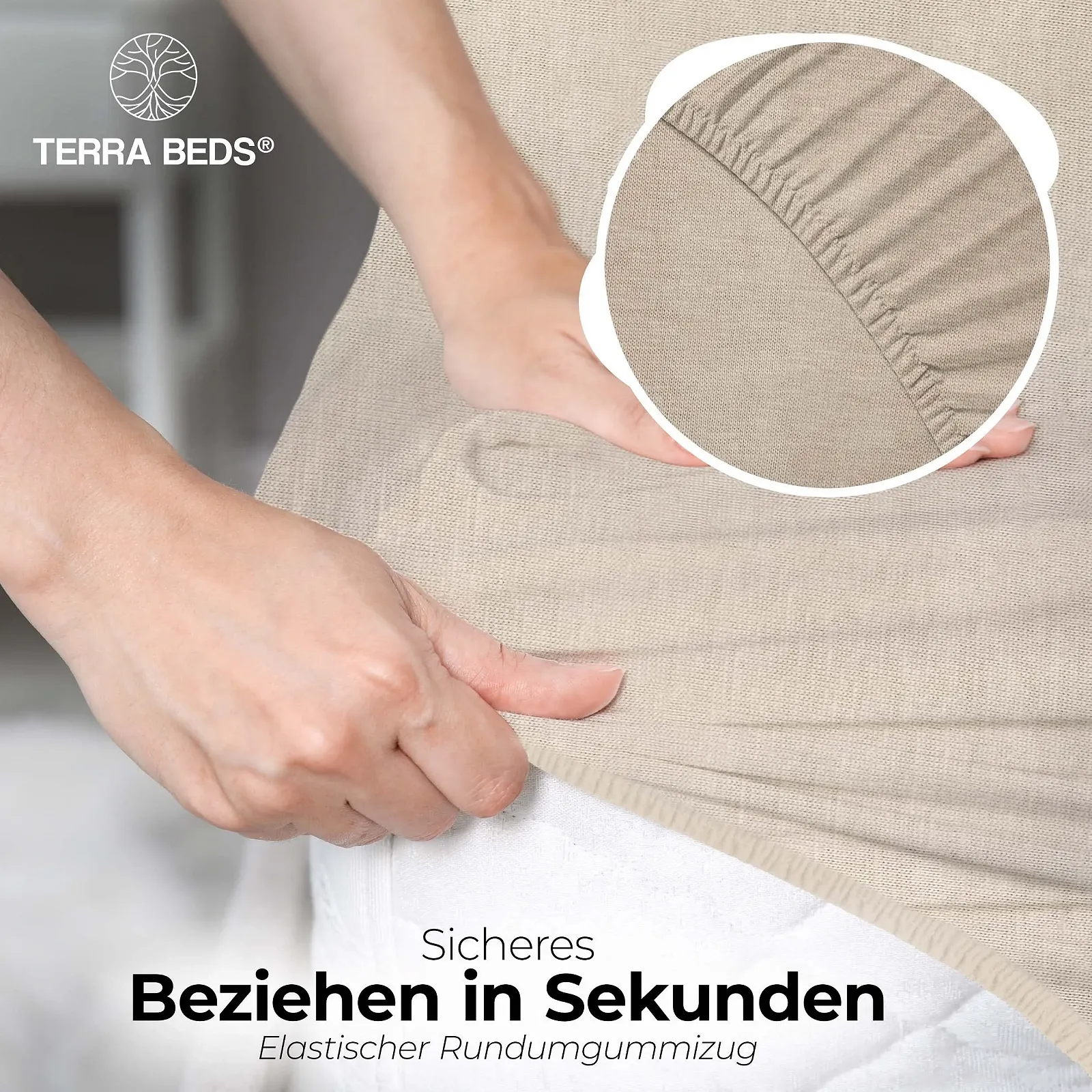 Простирадло на гумці Terra Beds Premium для топпера 100% високоякісна бавовна Oeko-Tex джерсі, фото №5
