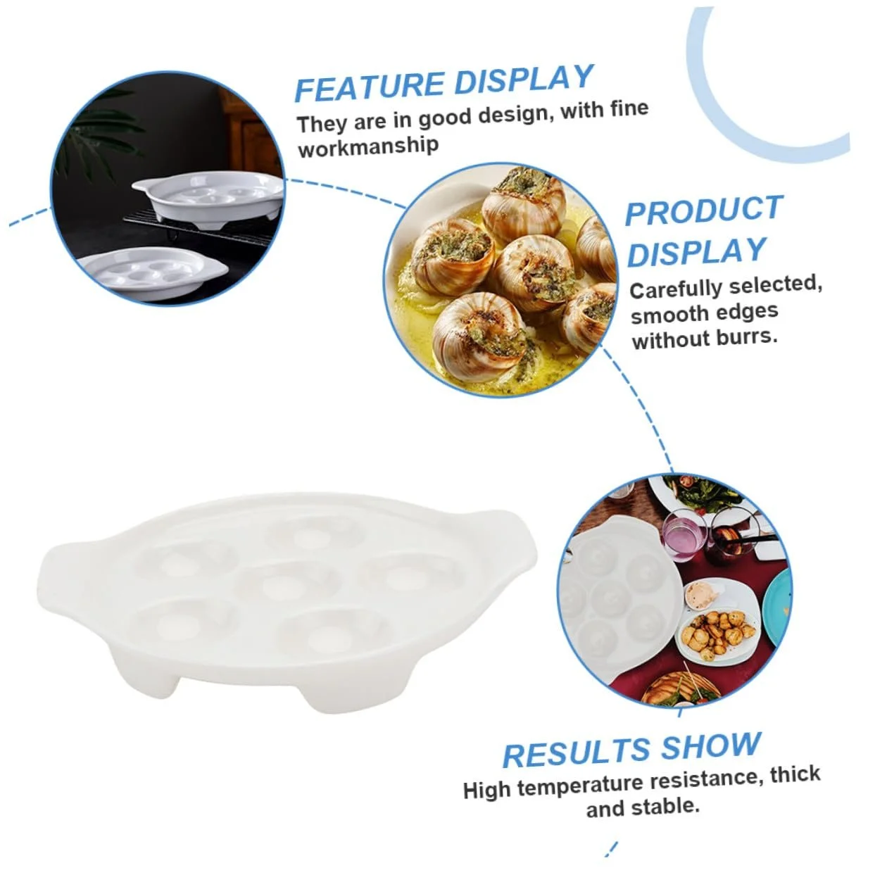 Формы для запекания Veemoon Набор 2 шт Керамические с ручками для улиток Белые, фото №3 Формы для запекания Veemoon Набор 2 шт Керамические с ручками для улиток Белые, фото №3