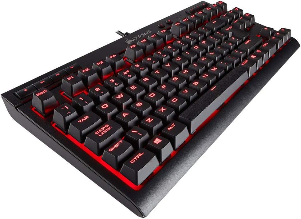 Ігрова клавіатура Corsair K63 / Механічна / USB / Cherry MX Red / Підсвітка / UKR / Black, Red (CH-9115020-ES), фото №3