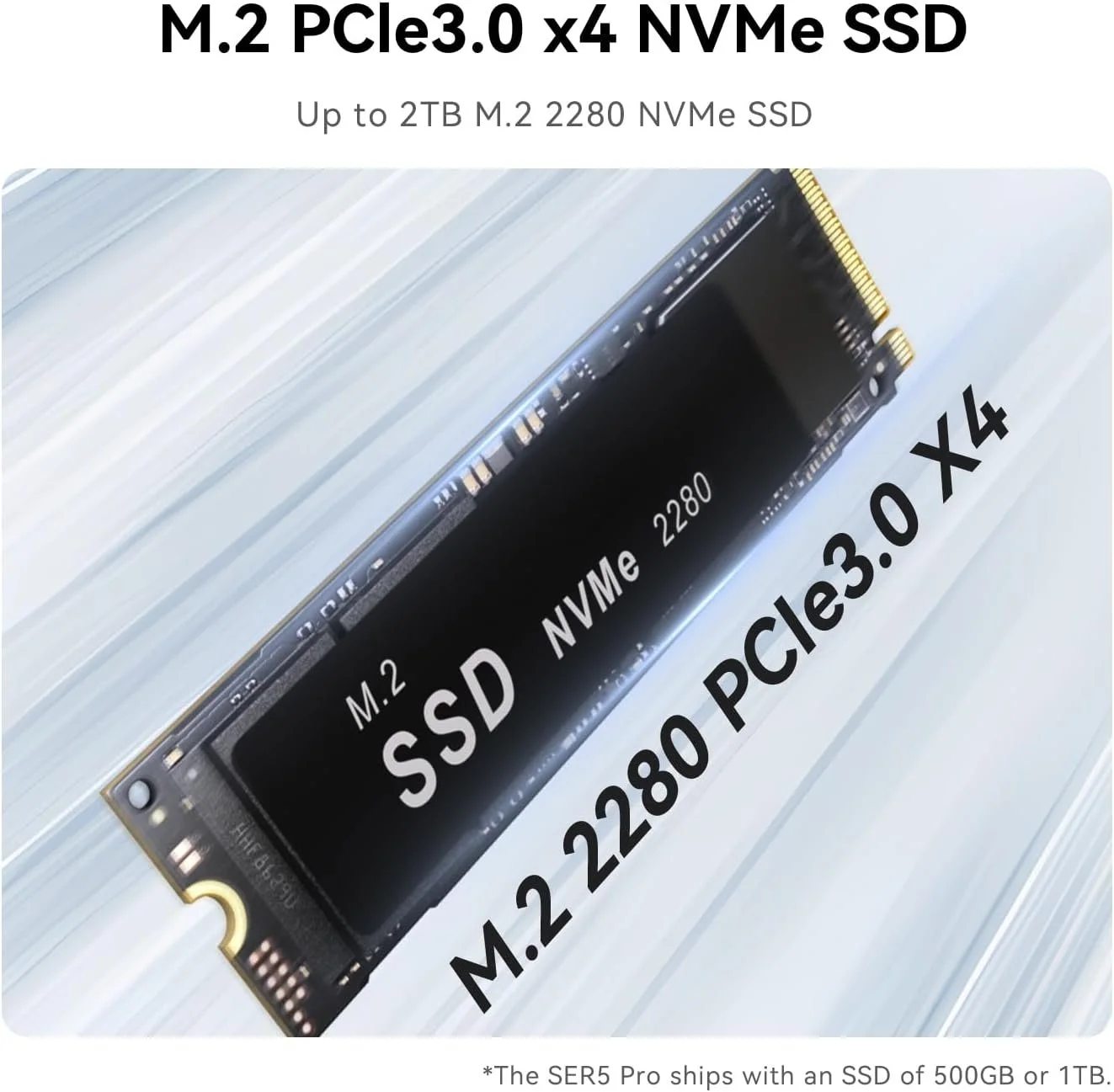 Міні ПК Beelink SER5 / AMD Ryzen 5 5600U / RAM 16GB / SSD 512GB / 1 x HDMI / 1 x LAN / Wi-Fi 6 / Bluetooth 5.2 / Windows 11 Pro / Чорний, фото №6