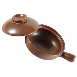 Горщик для тушкування TOYANDONA Керамічний термостійкий з кришкою паровим отвором та бічними ручками - Фото 1