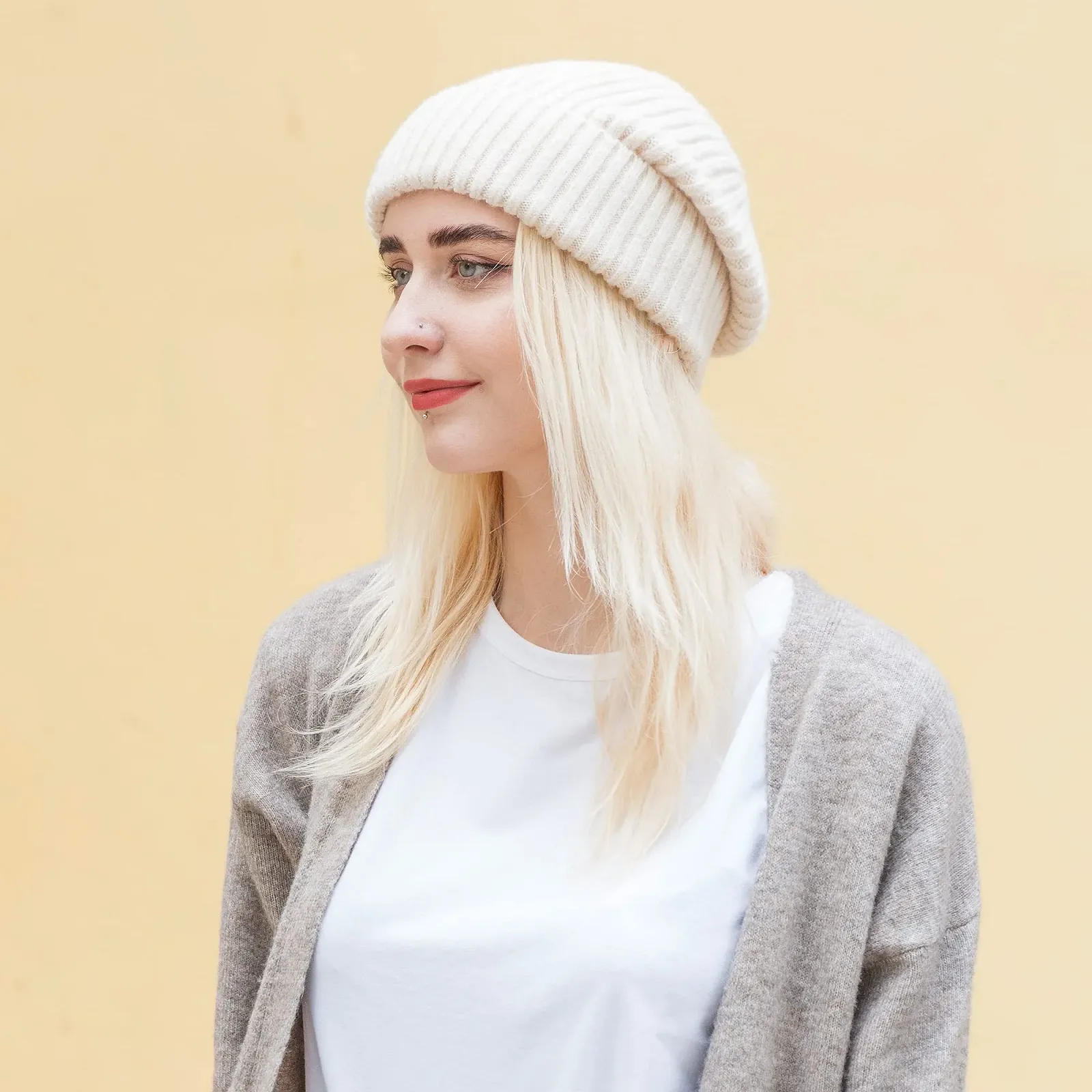 Шапка ZLYC Зимняя Женская Slouchy Эластичная Вязаная, фото №2