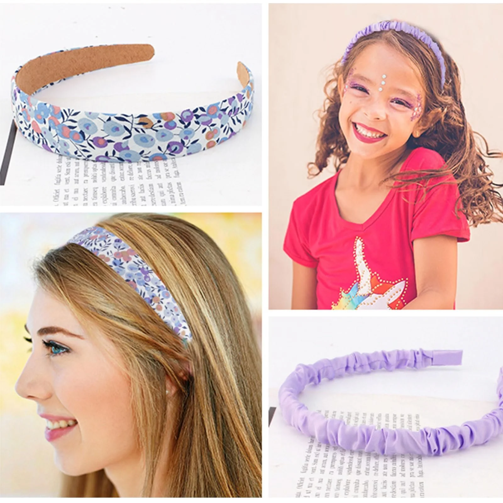 Набір обручів на голову 7 шт., фіолетова серія, фото №5 Набір обручів на голову 7 шт., фіолетова серія, фото №5