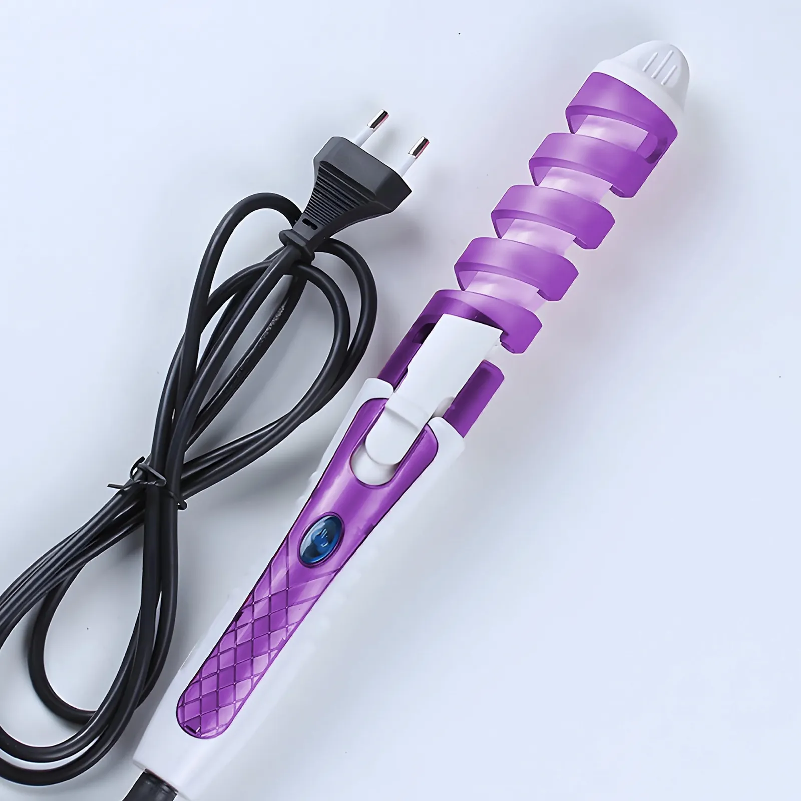 Плойка для волосся Retoo Ceramic Curler спіральна керамічна 210°C Фіолетова, фото №2 Плойка для волосся Retoo Ceramic Curler спіральна керамічна 210°C Фіолетова, фото №2