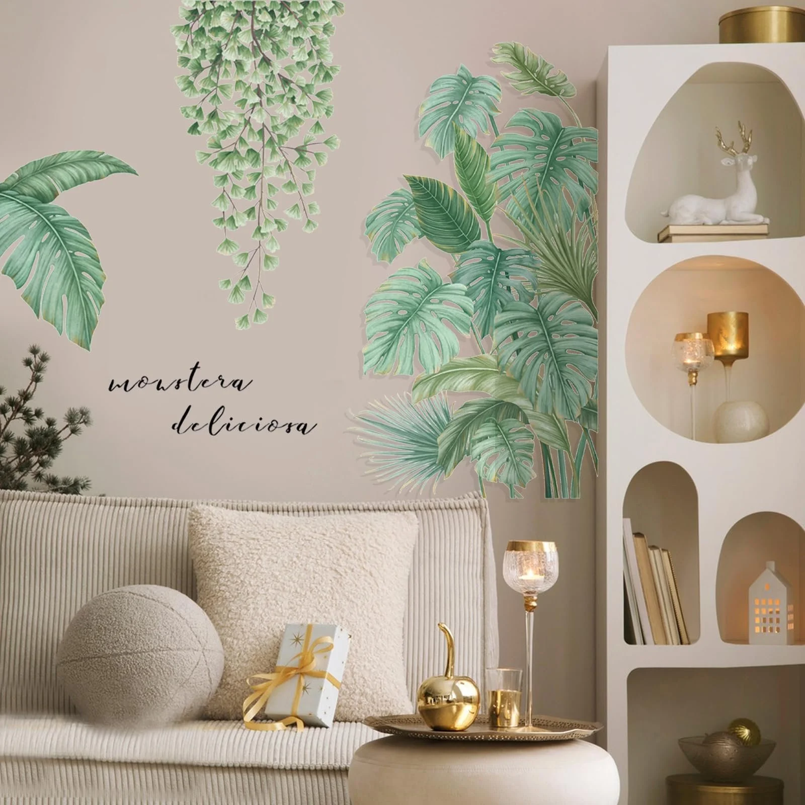 Наклейка на стіну Тропічне листя зелена, фото №4