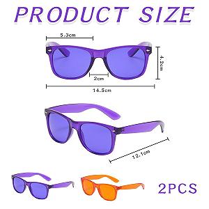 Сонцезахисні Окуляри Квадратні Фіолетовий, Помаранчевий (2 шт) synthetic.ua - Фото 1