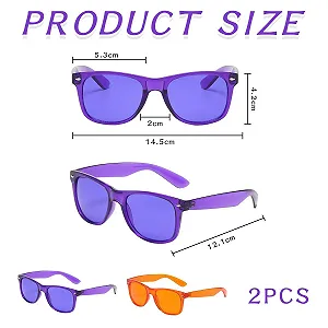 Сонцезахисні Окуляри Квадратні Фіолетовий, Помаранчевий (2 шт) synthetic.ua - Фото 1