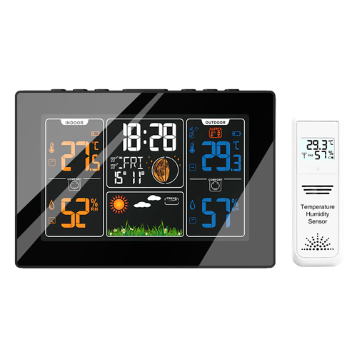 Метеостанція бездротова з барометром ЖК 5.6", вихідний датчик PT201C, фото №1