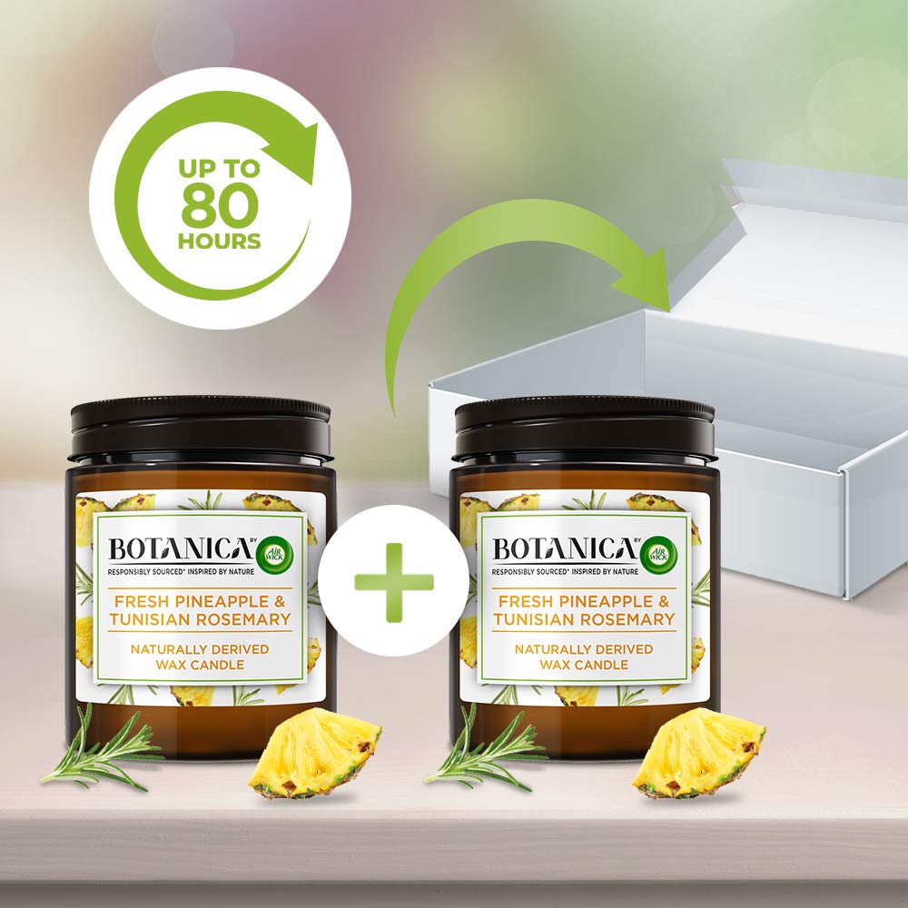 Свеча Botanica by Air Wick Fresh Pineapple & Tunisian Rosemary 205 г (упаковка из 2 шт.), фото №2 Свеча Botanica by Air Wick Fresh Pineapple & Tunisian Rosemary 205 г (упаковка из 2 шт.), фото №2