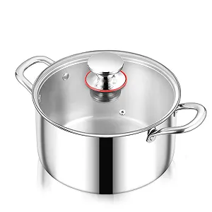 Каструля Onader 3-шарова з нержавіючої сталі Індукційна 3.3 л з кришкою 20 см - Фото 1