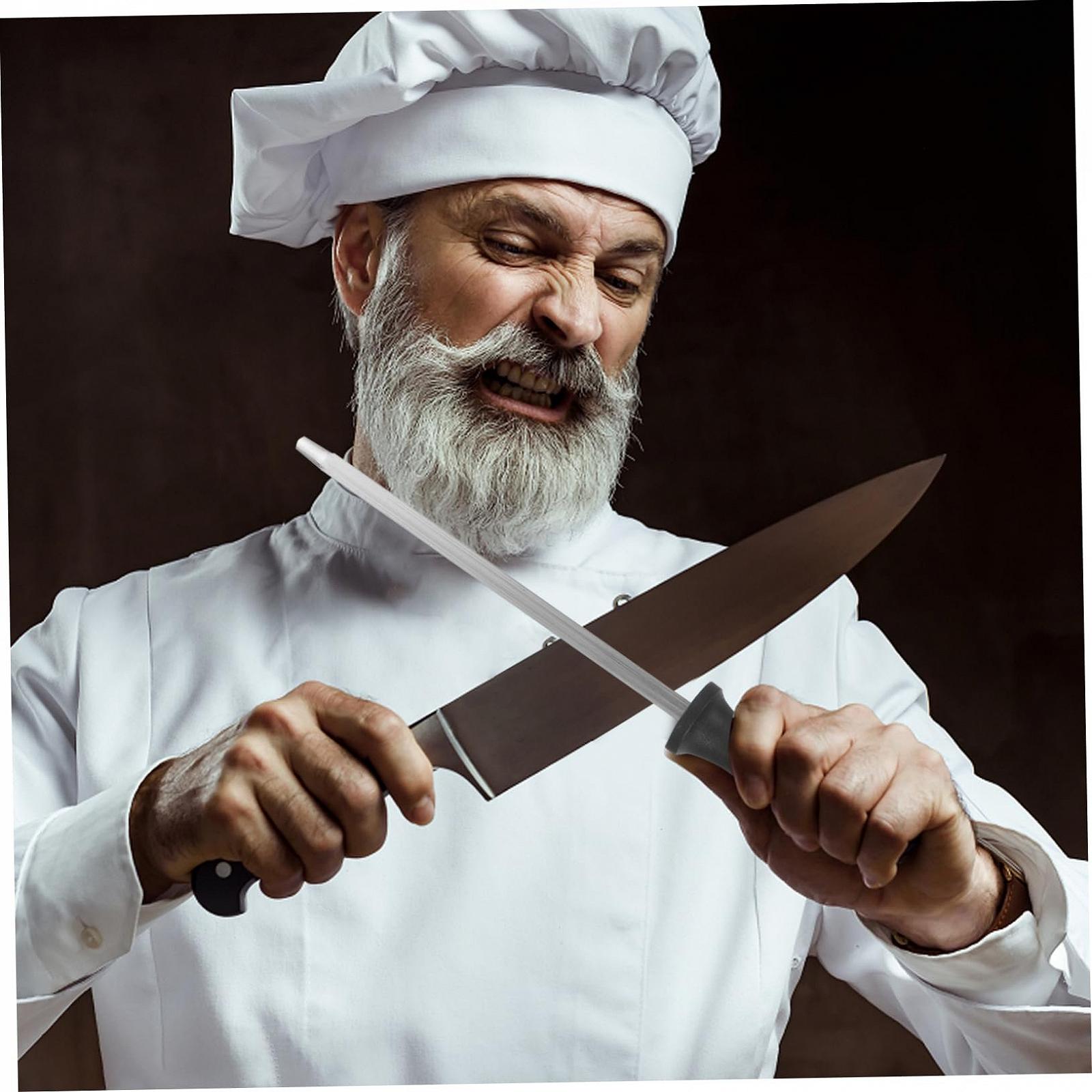 Мусат для кухонных ножей профессиональный стальной ручной, фото №9