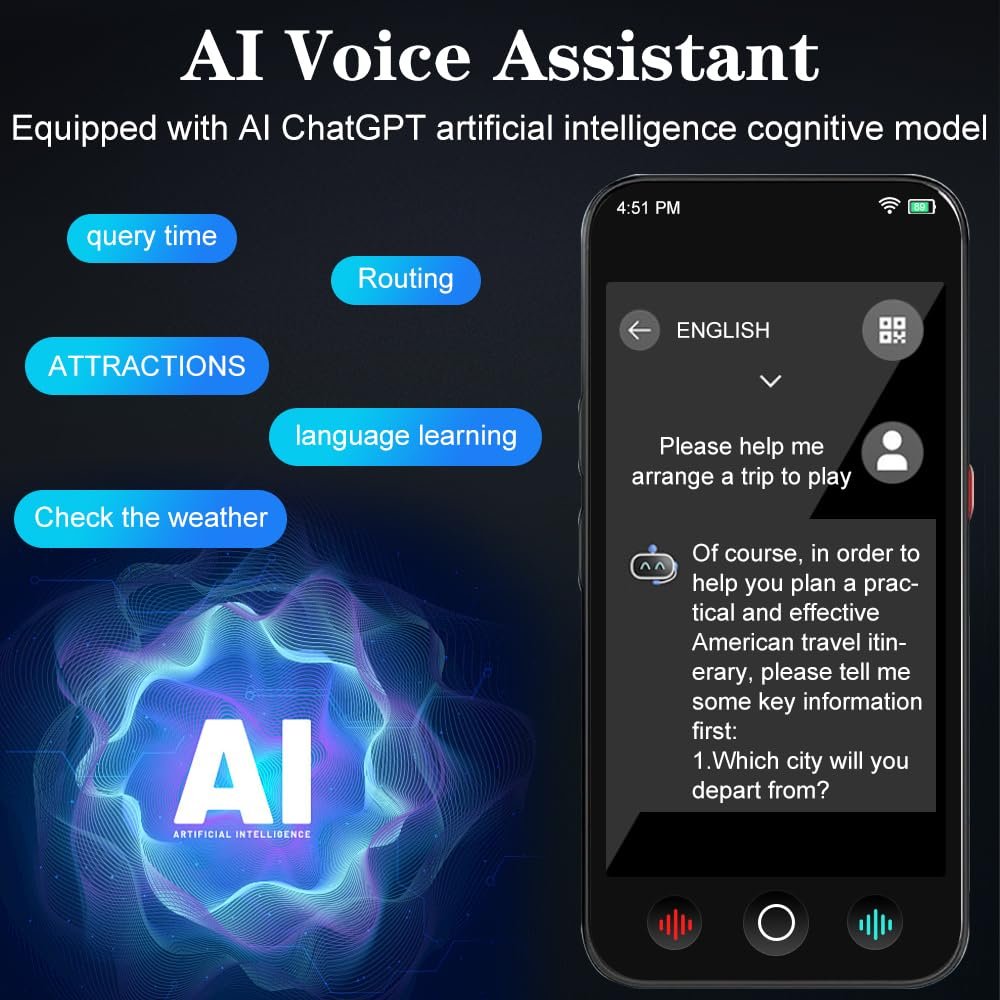 Пристрій для перекладу голосу, 142 мови, інтелектуальний AI, двосторонній голосовий, фото №5