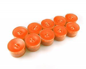 Свечи чайные датские акриловые 10 штук 8-часовые без аромата Цвет оранжевый synthetic.ua - Фото 1