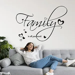 Наклейка на стіну GRAZDesign Family Living Room Sayings 44 x 30 см червона - Фото 1