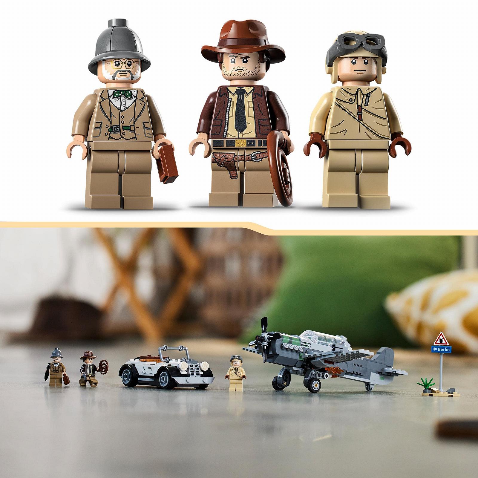 Конструктор LEGO Indiana Jones 77012 Втеча з винищувача з побудовою моделі літака і вінтажного автомобіля, плюс 3 мініфігурки, фото №6
