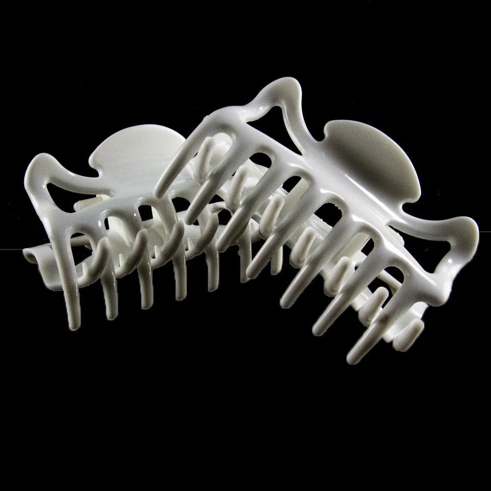 Заколка для волос WeLoveBeads 6 см белая, сделано в Германии, упаковка 2 шт., фото №3