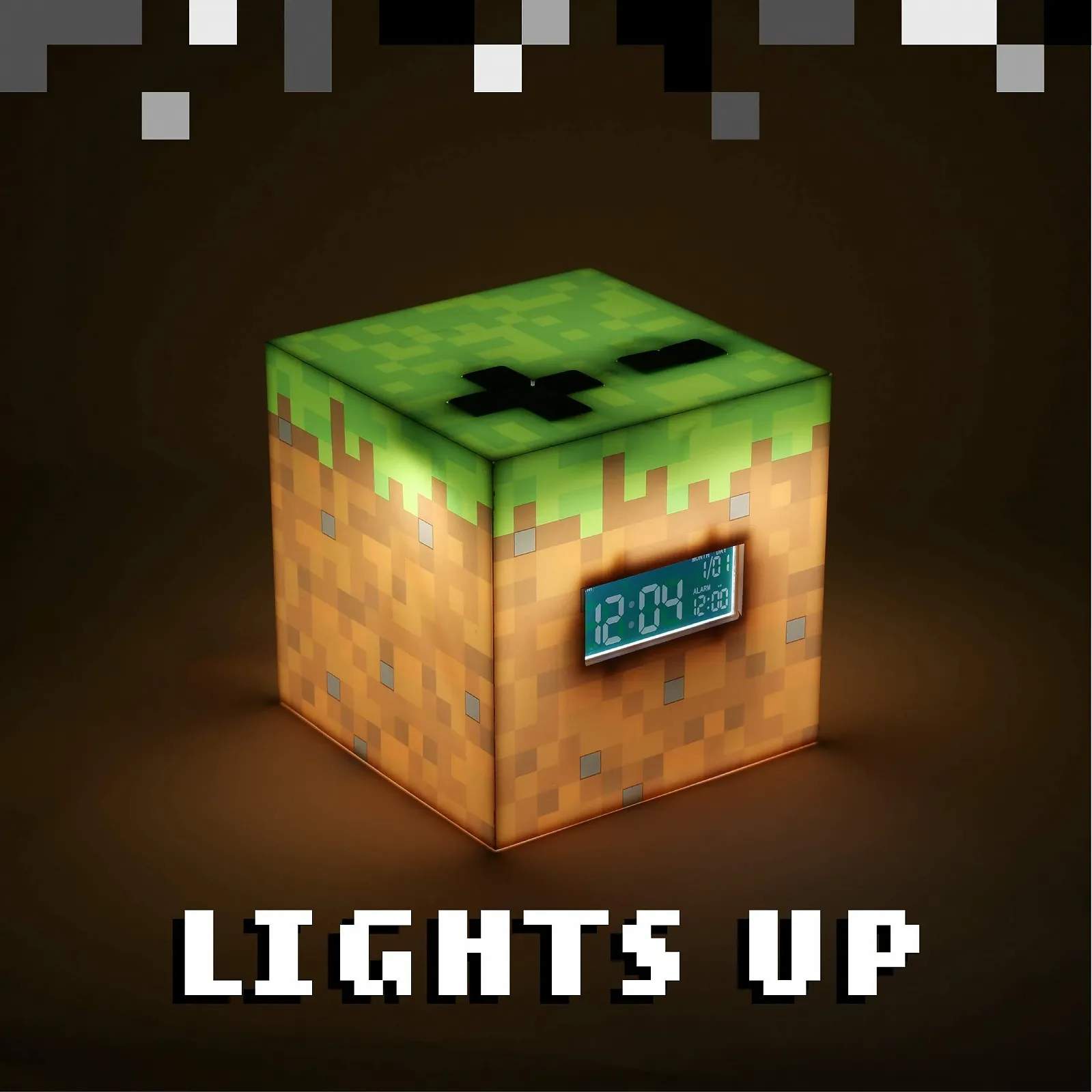 Будильник Paladone Minecraft PP6733MCF Музыкальный Восход Солнца Коричневый/Зеленый, 13 x 13 см, фото №3