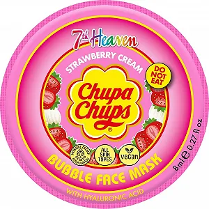 Маска для обличчя 7th Heaven Chupa Chups Полуничний крем з гіалуроновою кислотою - Фото 1