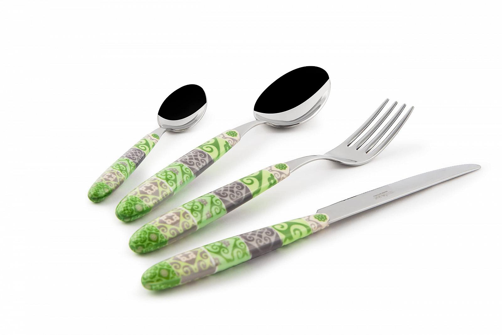 Набор столовых приборов Excelsa Maiolica Green, 24 предмета, фото №3 Набор столовых приборов Excelsa Maiolica Green, 24 предмета, фото №3