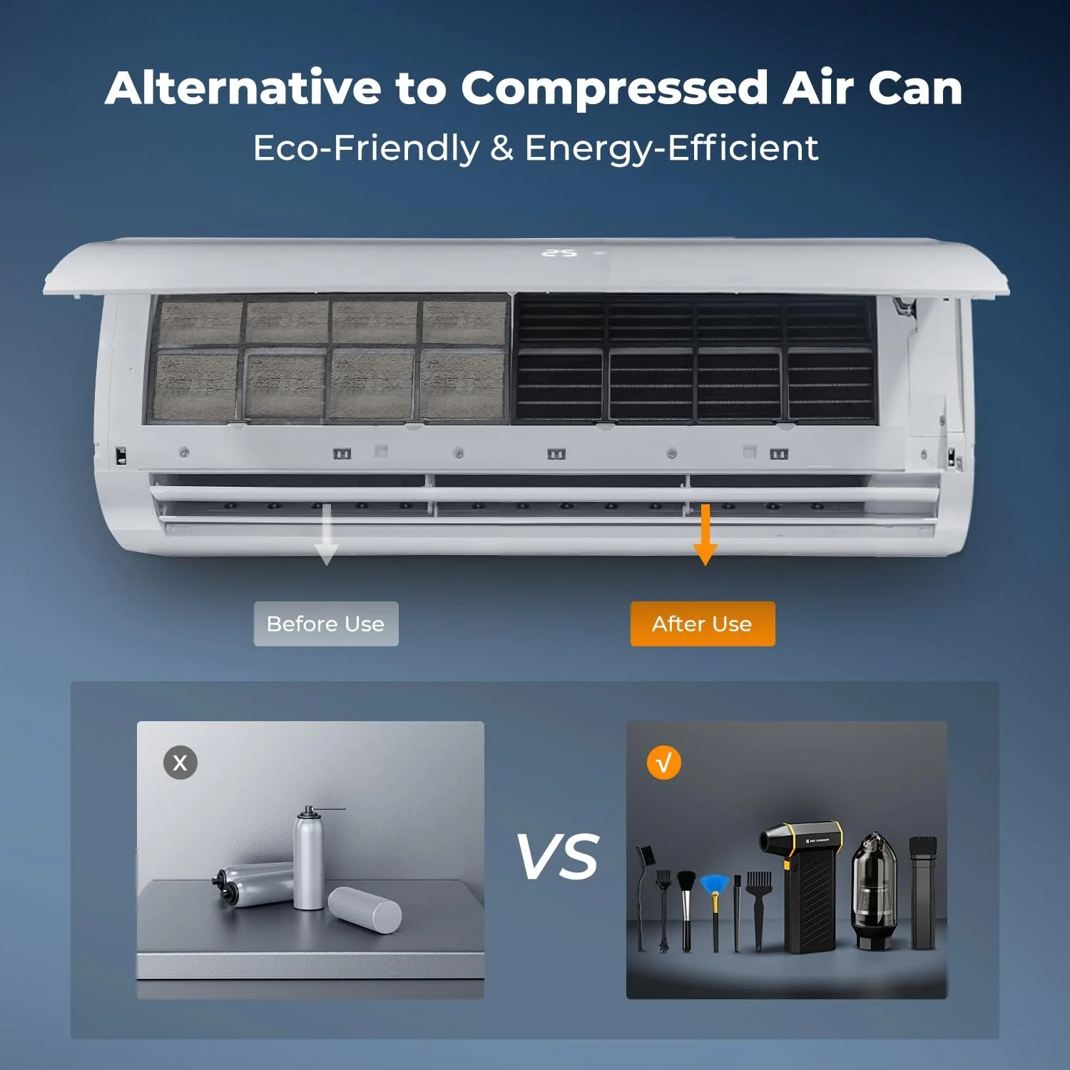 Електрична повітродувка K&F Concept 150,000 RPM з насадками, фото №8