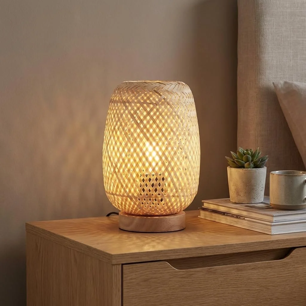 Настільна лампа Barcelone LED Ruka ручної роботи з верби та дерева E27 Натуральний, фото №5