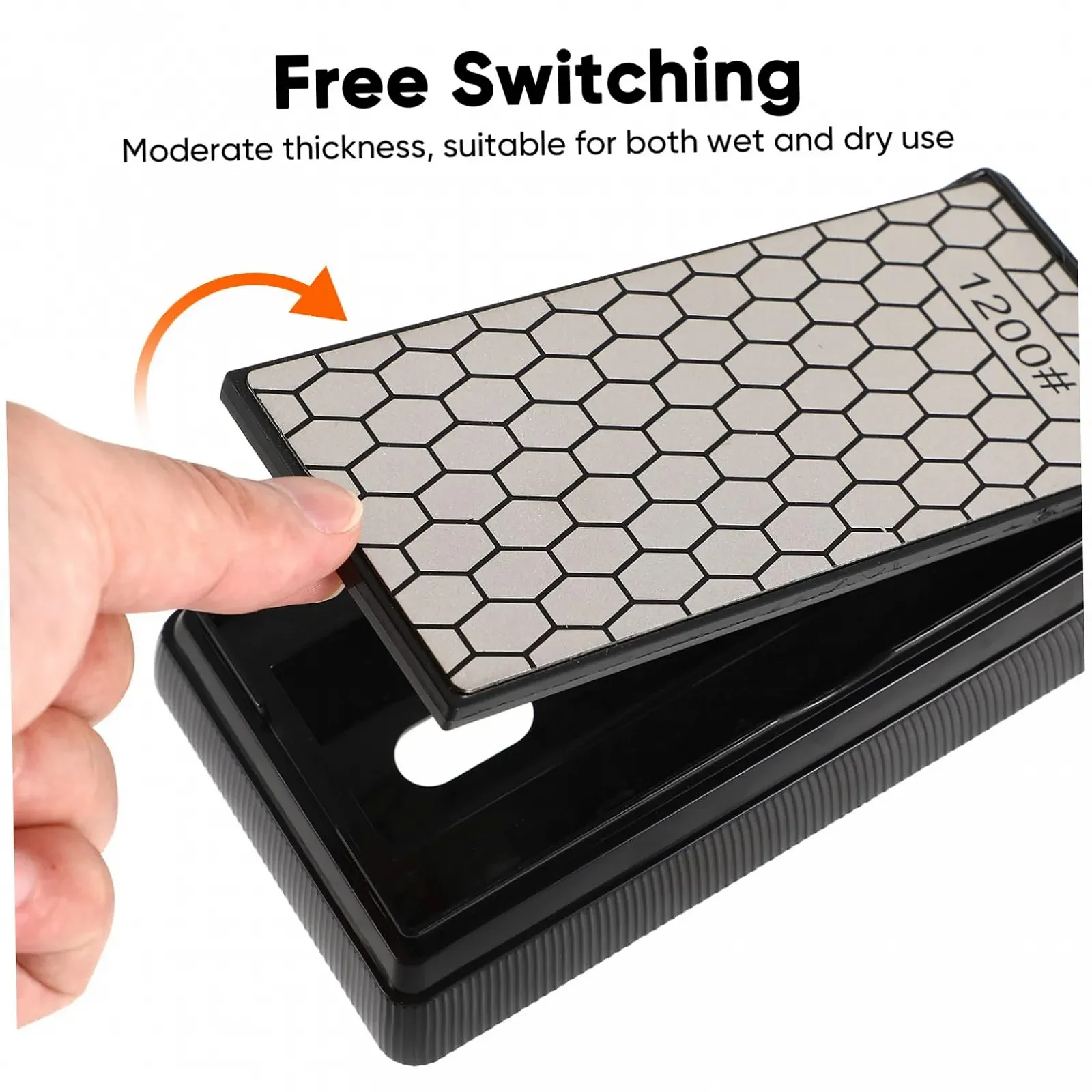 Точильний камінь Gadpiparty алмазний двосторонній з грубою та дрібною зернистістю нековзна основа портативний, фото №6