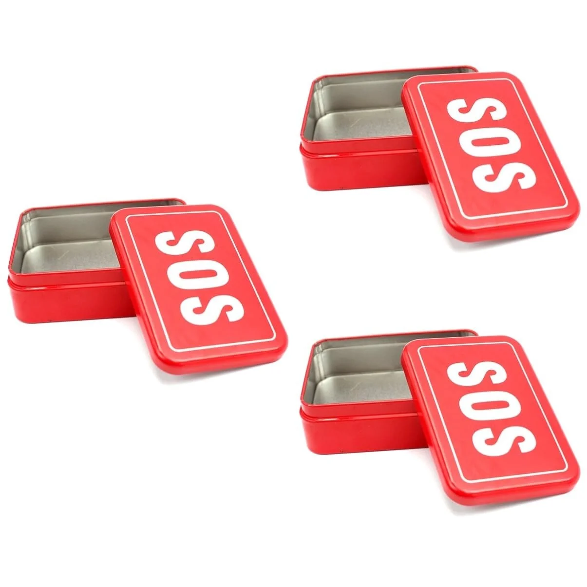 Набір для виживання Sosoport 3St у металевому футлярі, червоний, фото №1
