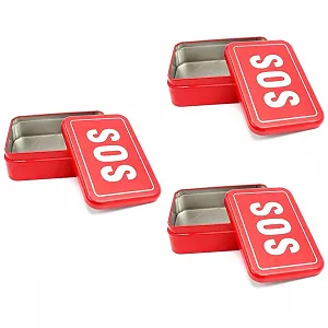 Набір для виживання Sosoport 3St у металевому футлярі, червоний - Фото 1