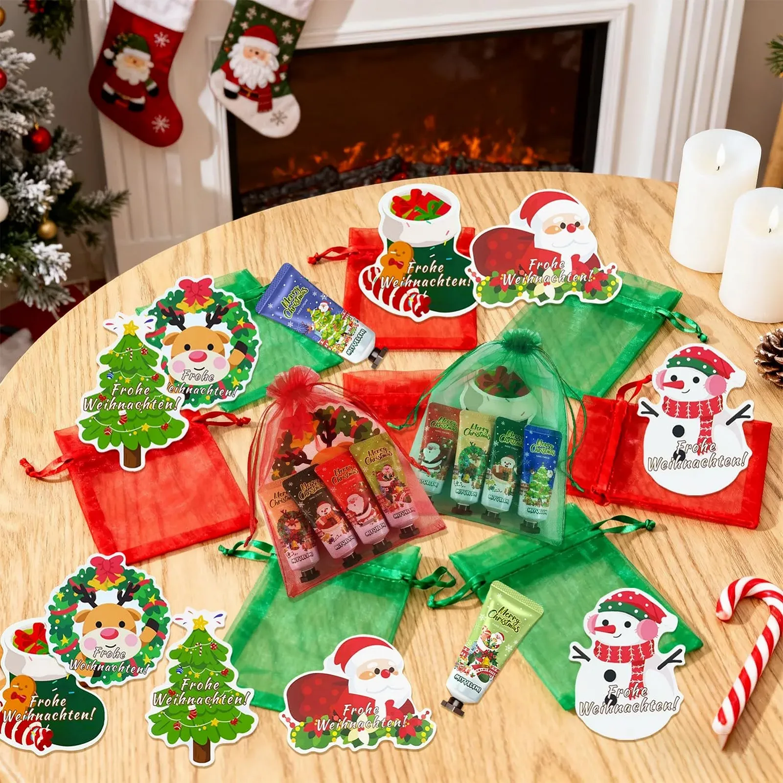 Набор Кремов для Рук Рождественский, 10 Штук Мини Кремов для Рук с Рождественскими Открытками, Мини Крем для Рук, Парфюмированный Крем для Рук, для Сухой и Потрескавшейся Кожи Рук, для Женщин и Мужчин, Рождественский Подарок, фото №7