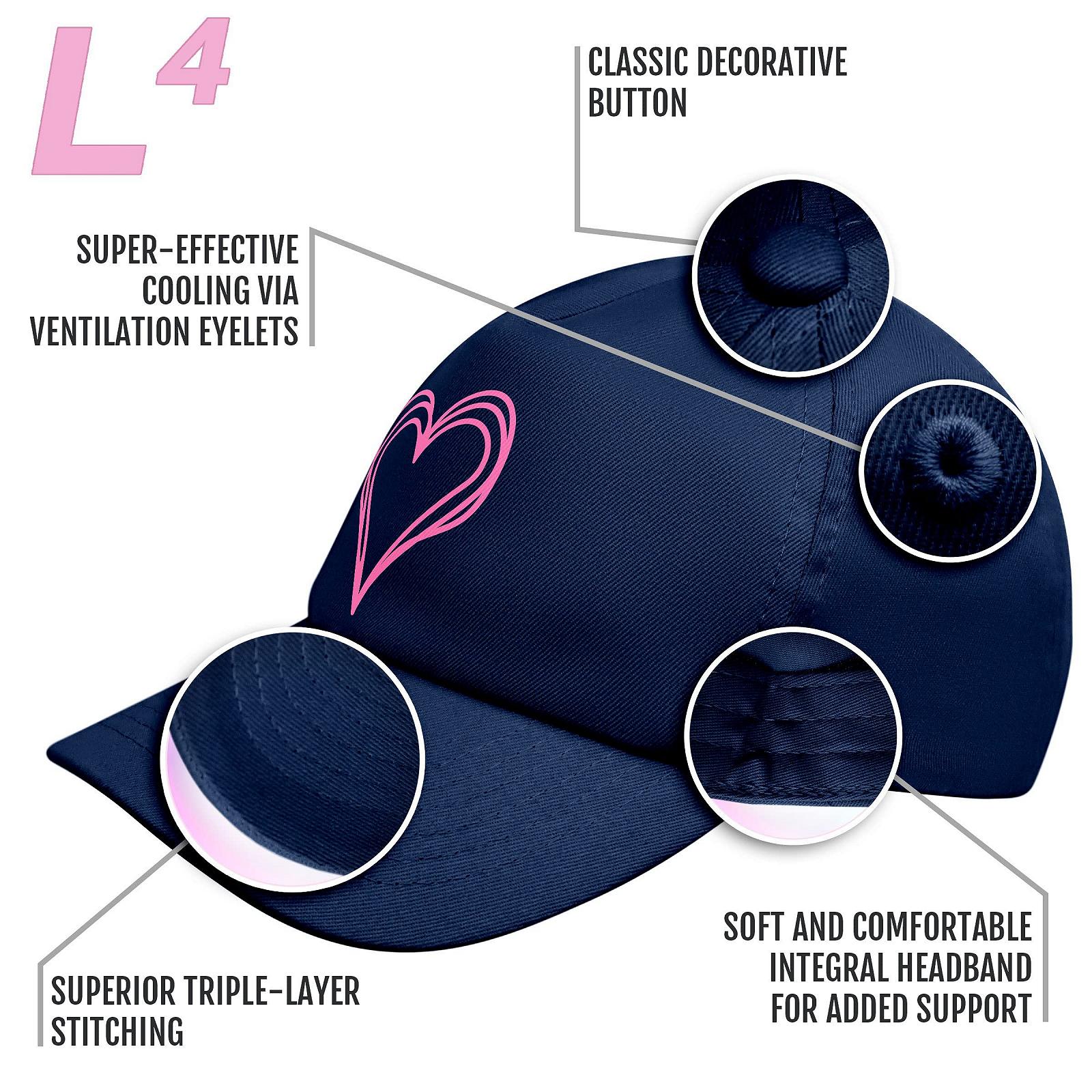 Бейсболка L4 для девочек с сердцем летняя Pink, фото №5