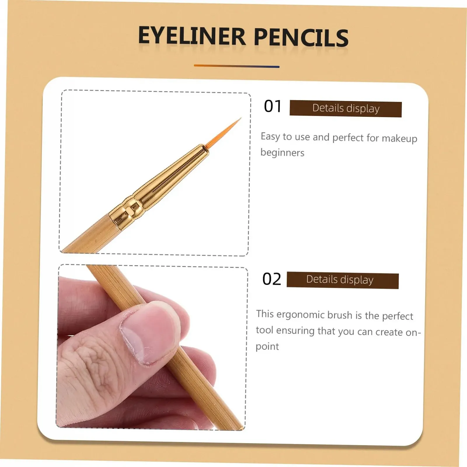 Підводка для очей FOMIYES Кисть з бамбука Двостороння, фото №7 Підводка для очей FOMIYES Кисть з бамбука Двостороння, фото №7