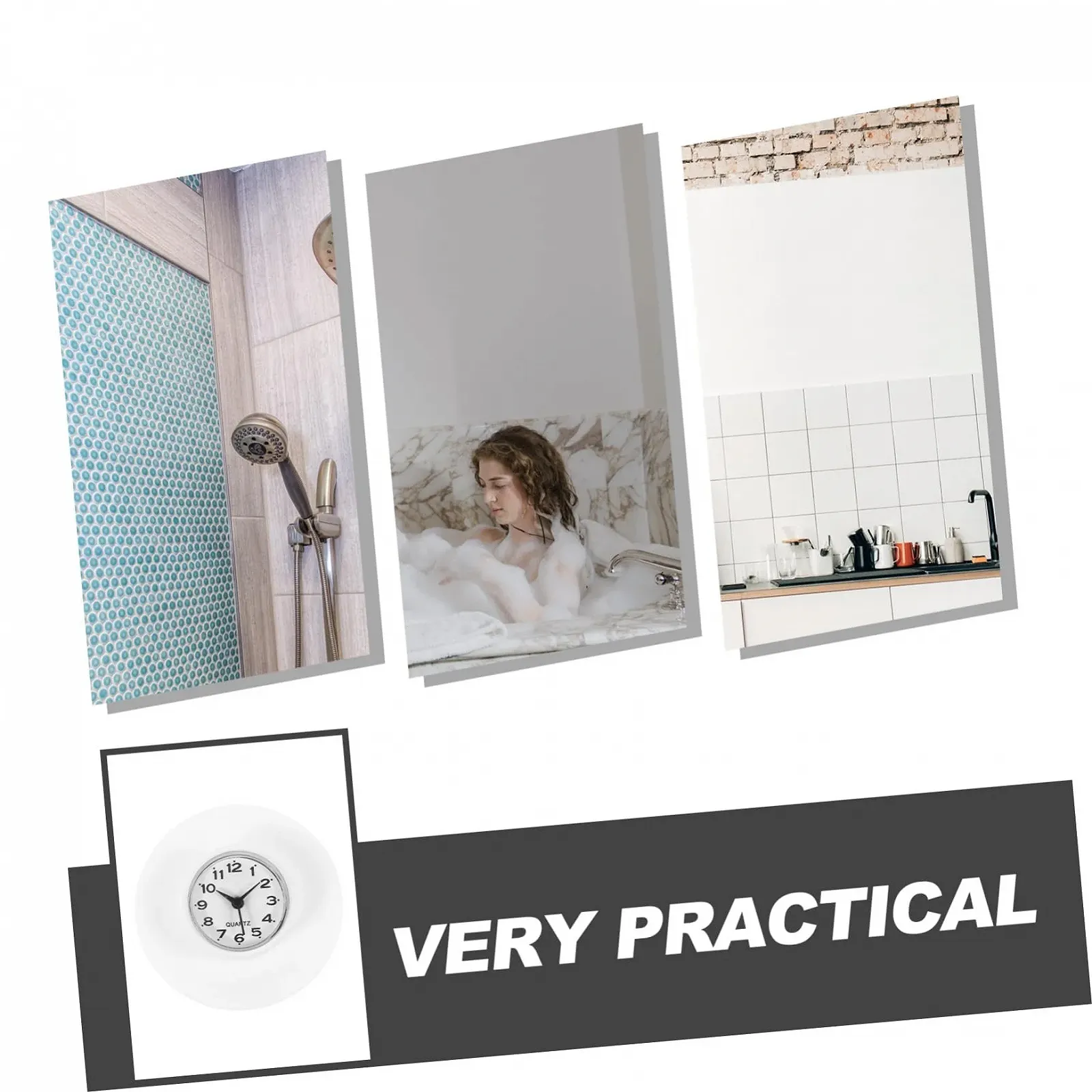 Годинник настінний FUNOMOCYA Водонепроникний з присоскою Практичний Декоративний, фото №4 Годинник настінний FUNOMOCYA Водонепроникний з присоскою Практичний Декоративний, фото №4