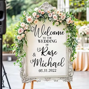 Наклейка на дзеркало Wedding Welcome to Our Wedding Персоналізована 14 x 19 дюймів synthetic.ua - Фото 1