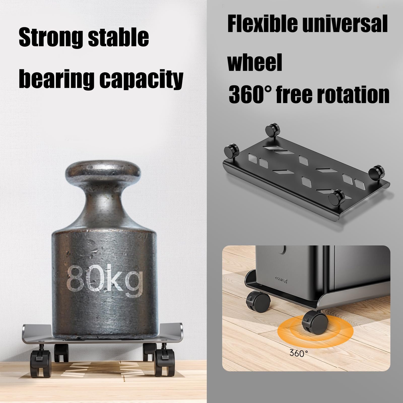 Подставка для компьютерной башни с колесом, поворотное основание на 360 градусов, антистатическая, фото №3 Подставка для компьютерной башни с колесом, поворотное основание на 360 градусов, антистатическая, фото №3