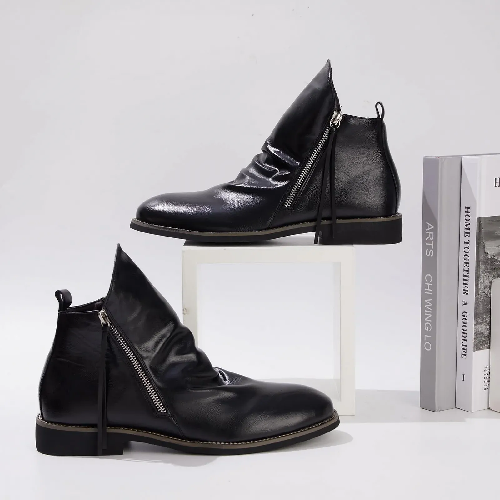 Челсі черевики Halfword шкіряні чоловічі Двостороння блискавка, фото №3