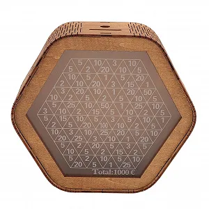 Скарбничка Kikumi дерев'яна шестикутна з цифровими вагами synthetic.ua - Фото 1