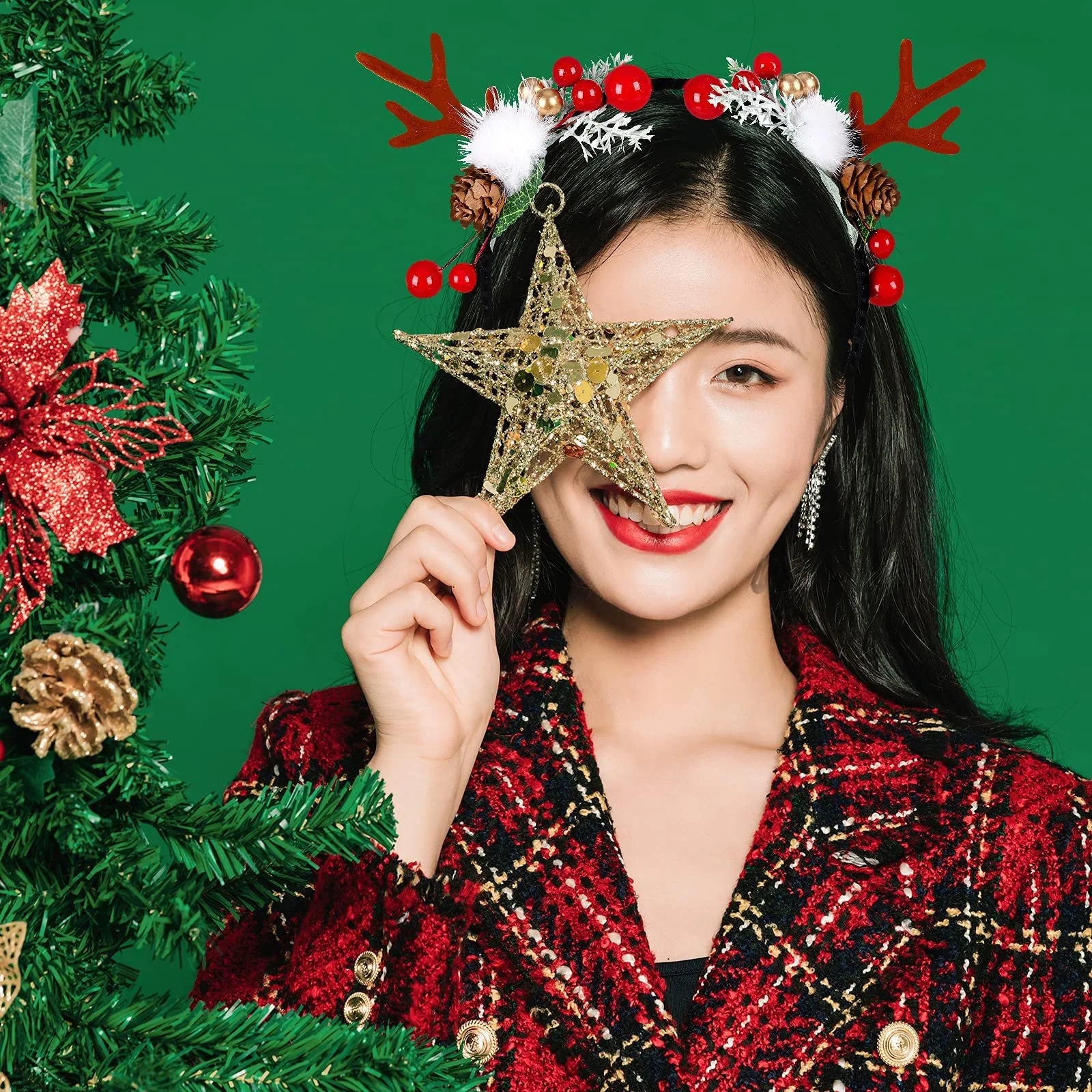 Обруч для волосся Різдвяна квітка, фото №5