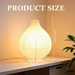 Настільна лампа з рисового паперу креативна мінімалістична 24 x 23 см Біла synthetic.ua - Фото 1