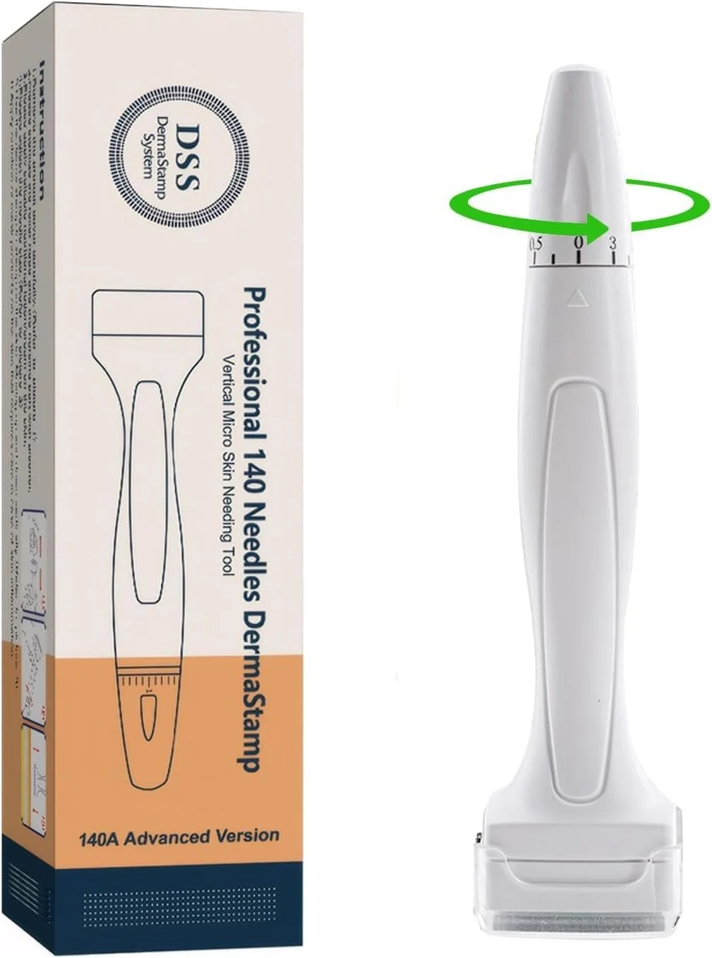 Дерма Штамп Мікронідлінг Професійний зі 140 титановими мікроголками 0,25 мм, фото №1