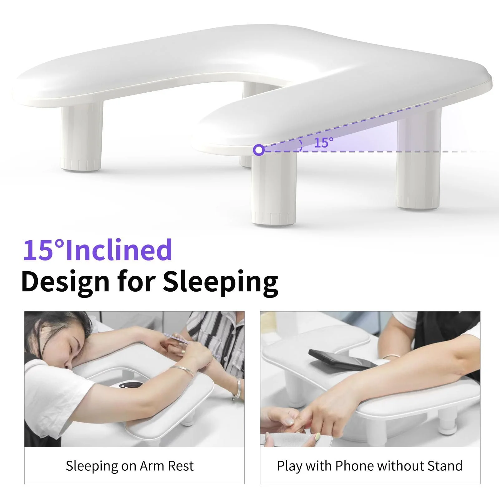 Підставка для рук U-подібна ZIZZON Регульована по висоті, мікрофібра, PU шкіра, фото №2