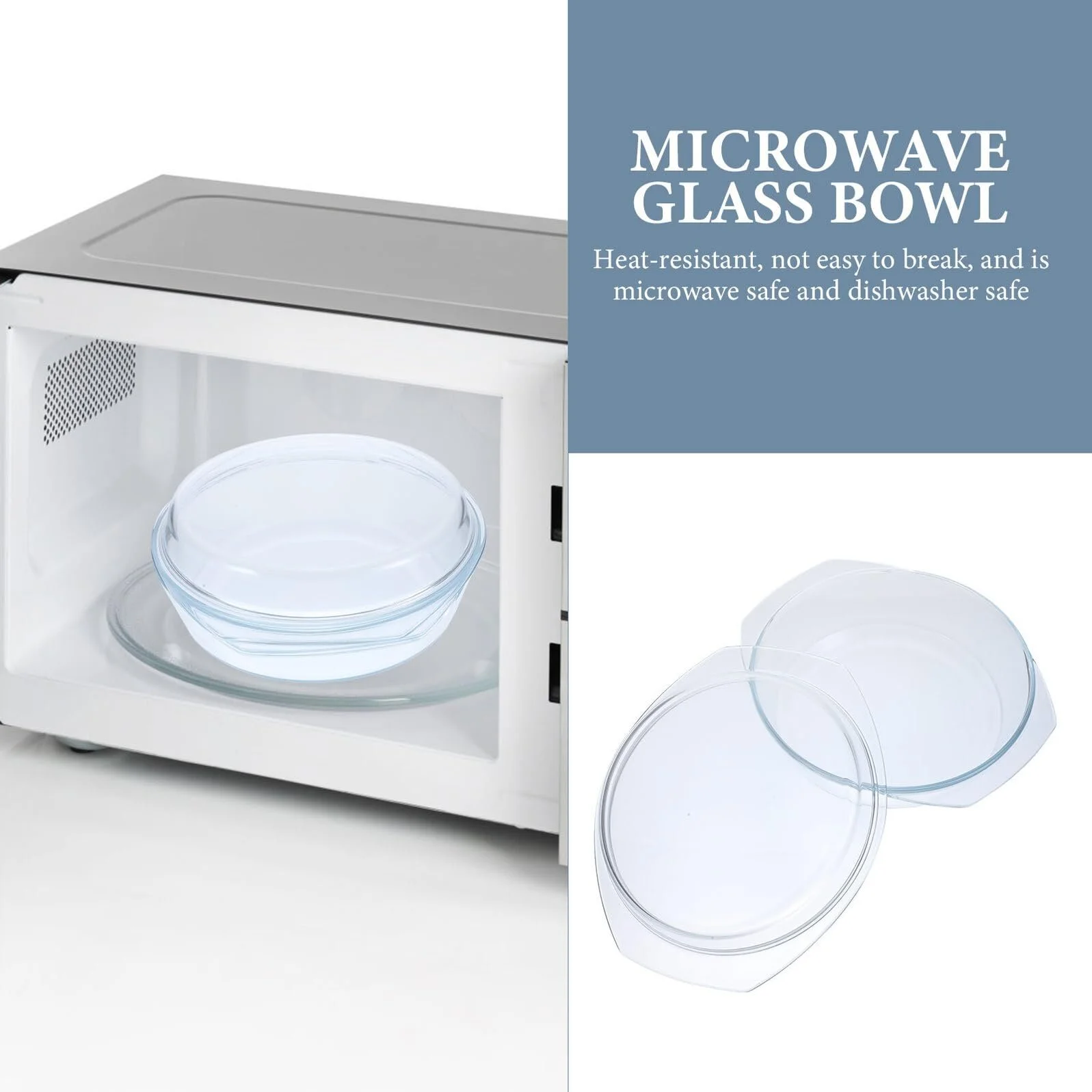 Форма для запікання скляна кругла з плоскою кришкою жаростійка, фото №4