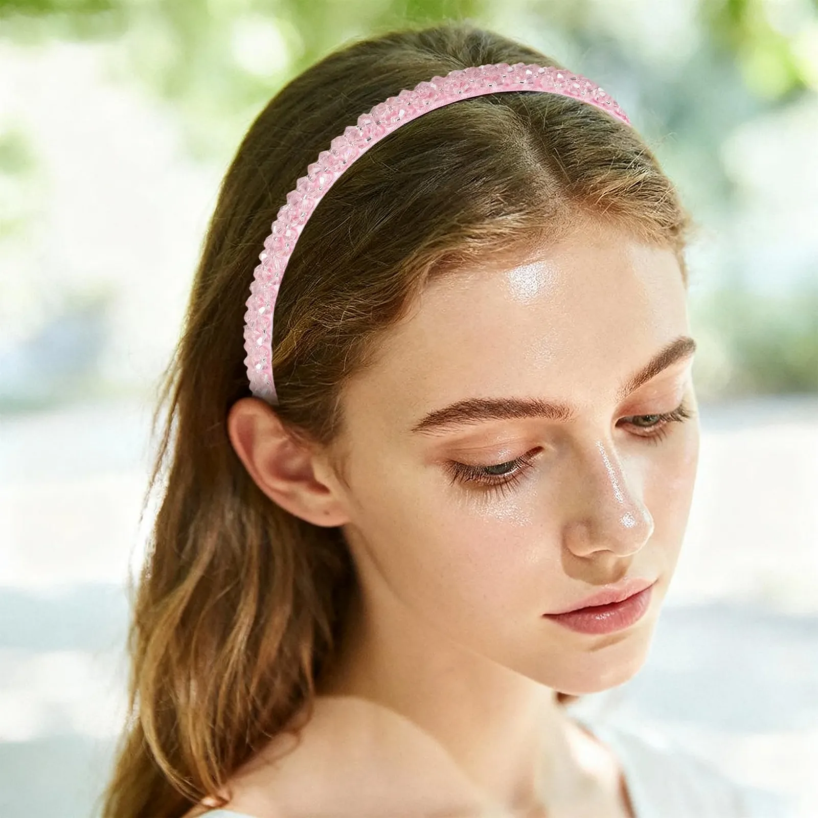 Набор обручей для волос с 3 стразами., фото №6