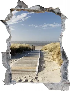 Наклейка на стіну DW000179 Bridge to the Beach Сірий камінь 100 x 130 см - Фото 1