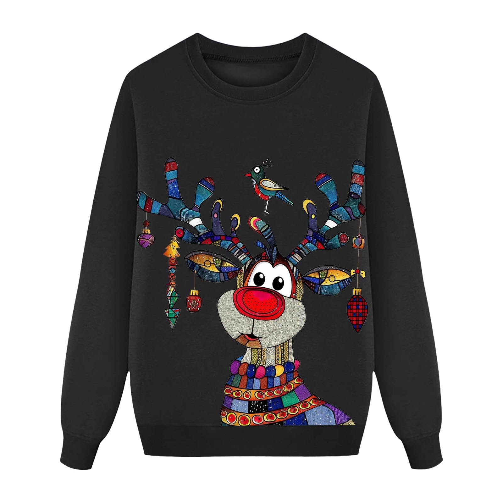 Рождественский свитер Семейный комплект рождественских свитеров Рождественский свитшот с забавным круглым вырезом Семейный свитер с оленями Рождественский свитер для женщин Мужчин Девочек Мальчиков, фото №2